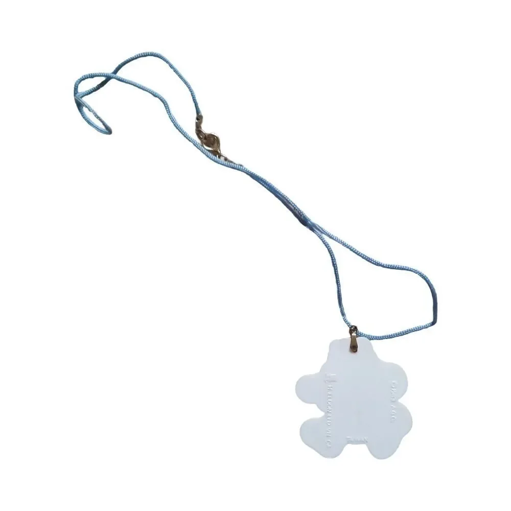 Orange CareBear Pendant Necklace for Kids - Light Blue Cord